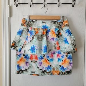 Zara Floral Peplum Skirt